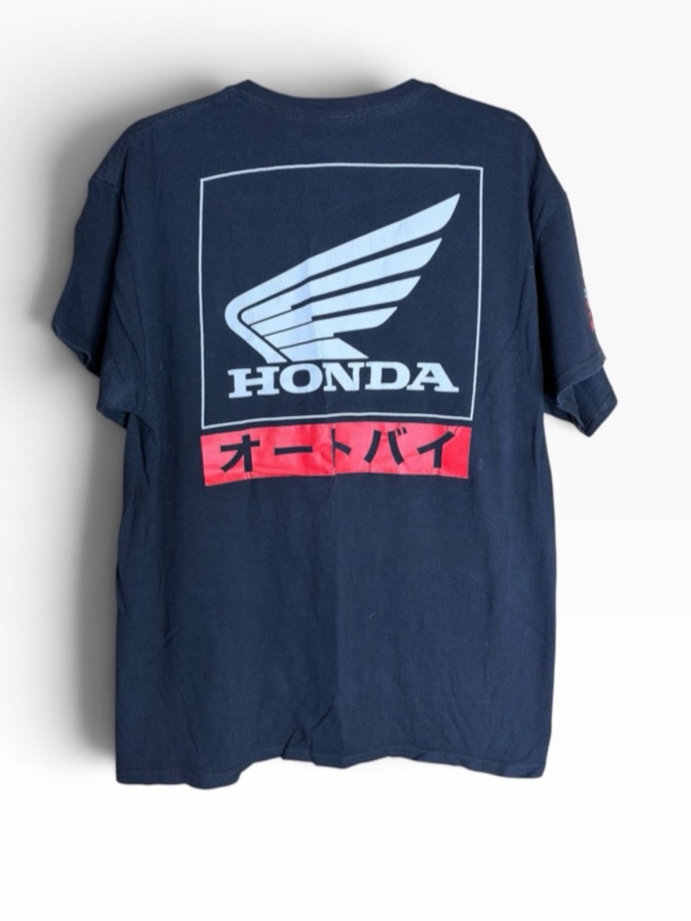 Honda Motorcycle Wing Logo T Shirt Large Black Japan Japanese Graphic Tee